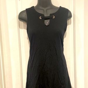 J high low bottom black tank dress
